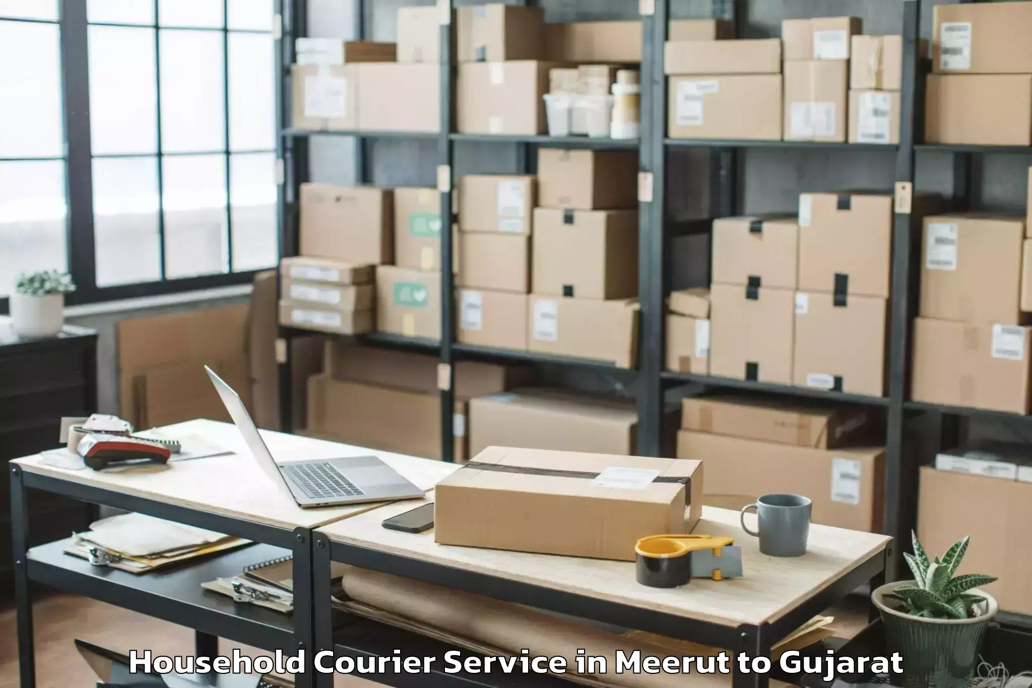 Top Meerut to Tharad Household Courier Available